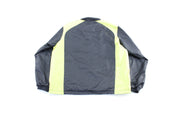 Adidas Embroidered Logo Black & Green Striped Zip Up Jacket - Jacket - Thrifted Threads