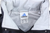 Adidas Embroidered Logo Black & Grey Zip Up Jacket - ThriftedThreads.com