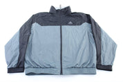 Adidas Embroidered Logo Black & Grey Zip Up Jacket - Jackets - Thrifted Threads