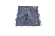 Adidas Embroidered Logo Black & White Striped Shorts - ThriftedThreads.com