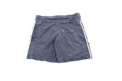 Adidas Embroidered Logo Black & White Striped Shorts - ThriftedThreads.com