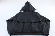 Adidas Embroidered Logo Black & White Striped Zip Up Jacket - ThriftedThreads.com