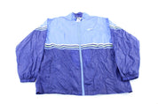 Adidas Embroidered Logo Blue, Green, & White Striped Zip Up Jacket - Jackets - Thrifted Threads