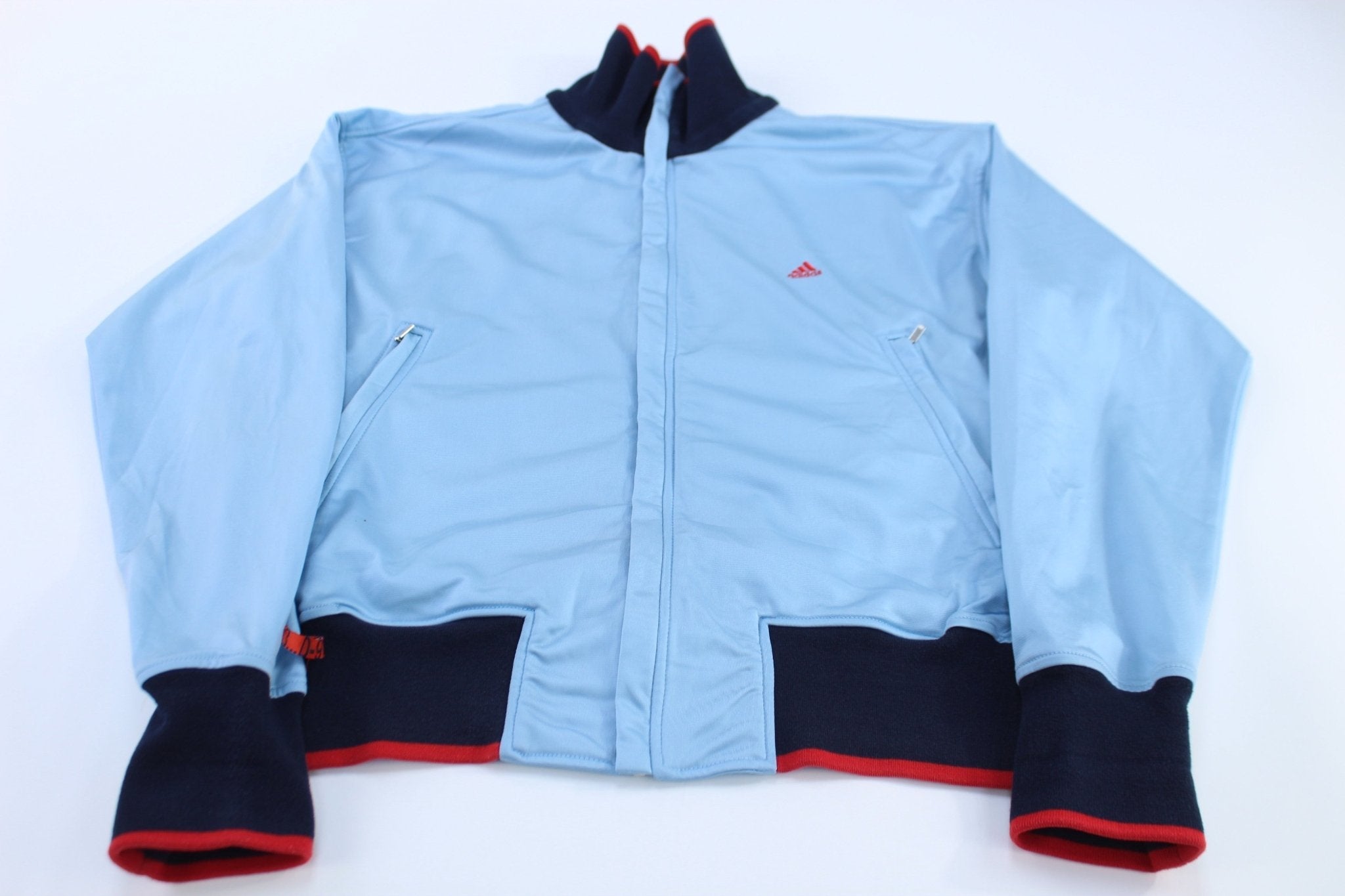 Adidas Embroidered Logo Blue Track Jacket - Jackets - Thrifted Threads