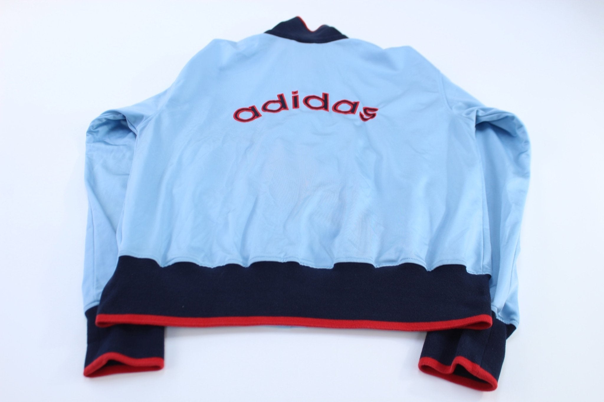 Adidas Embroidered Logo Blue Track Jacket - Jackets - Thrifted Threads