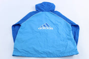 Adidas Embroidered Logo Blue Zip Up Jacket - ThriftedThreads.com