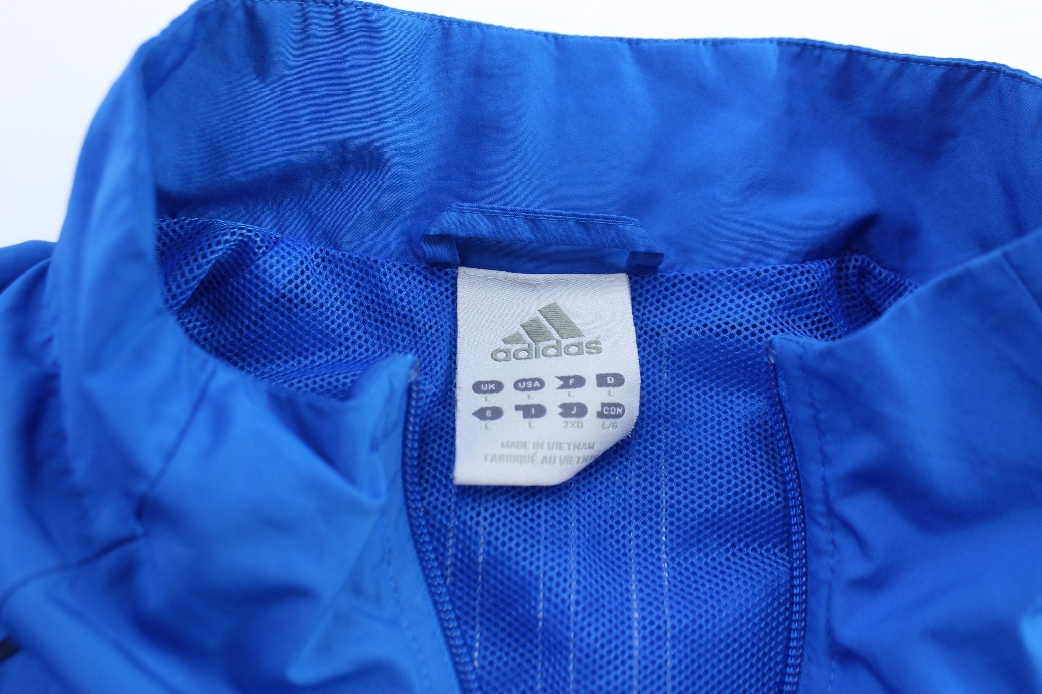 Adidas Embroidered Logo Blue Zip Up Jacket - Jacket - Thrifted Threads