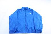 Adidas Embroidered Logo Blue Zip Up Jacket - Jacket - Thrifted Threads