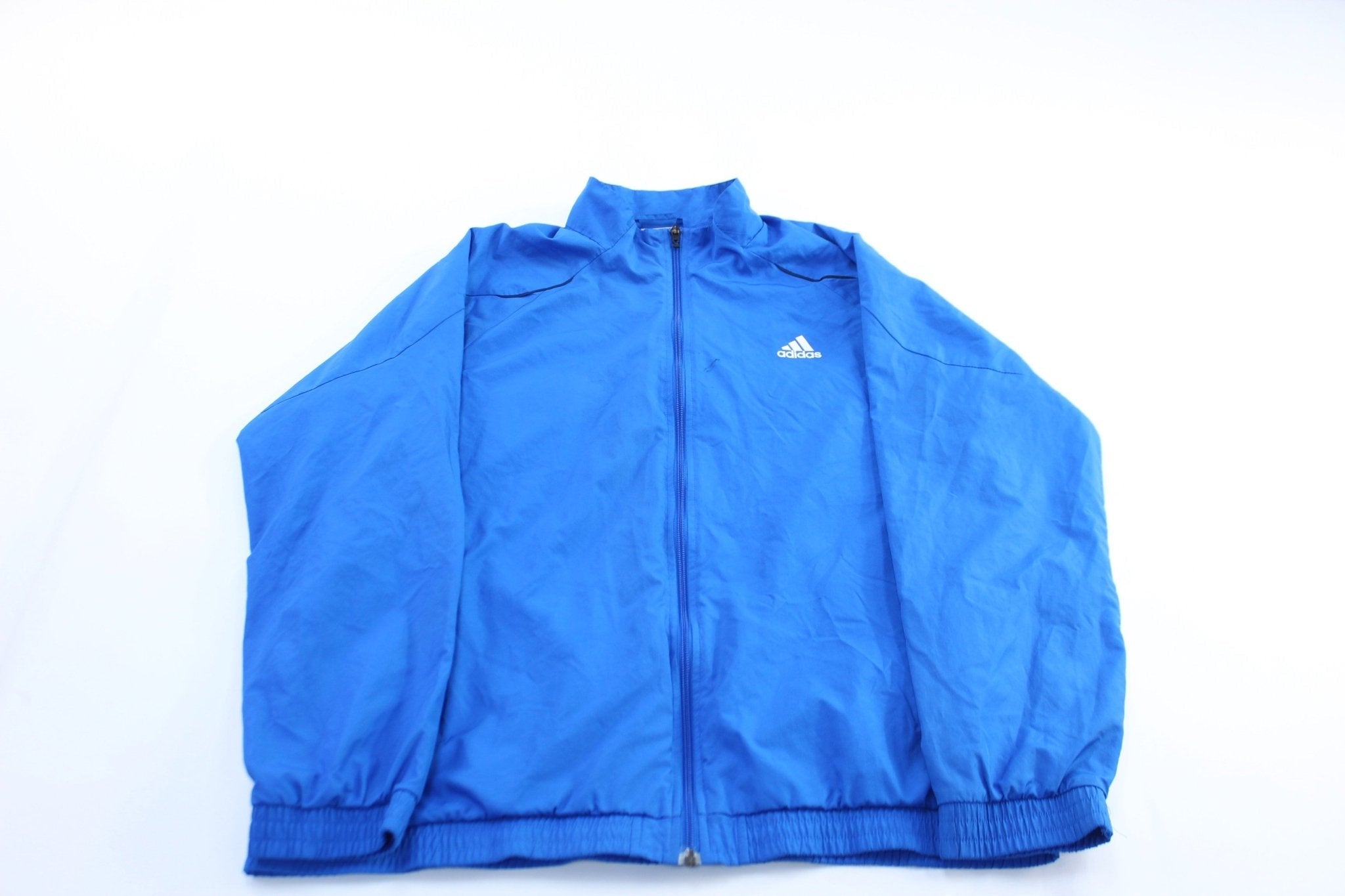 Adidas Embroidered Logo Blue Zip Up Jacket - Jacket - Thrifted Threads
