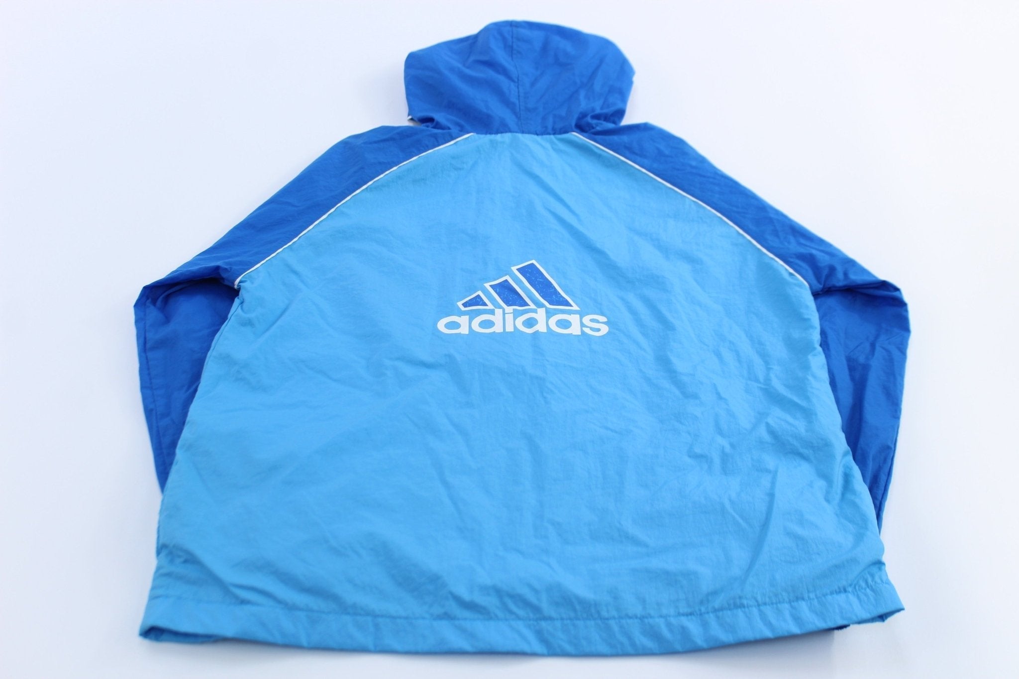 Adidas Embroidered Logo Blue Zip Up Jacket - Jackets - Thrifted Threads