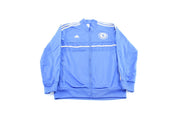 Adidas Embroidered Logo Chelsea Blue & Gold Striped Zip Up Jacket - Jacket - Thrifted Threads