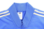 Adidas Embroidered Logo Chelsea Blue & Gold Striped Zip Up Jacket - Jacket - Thrifted Threads