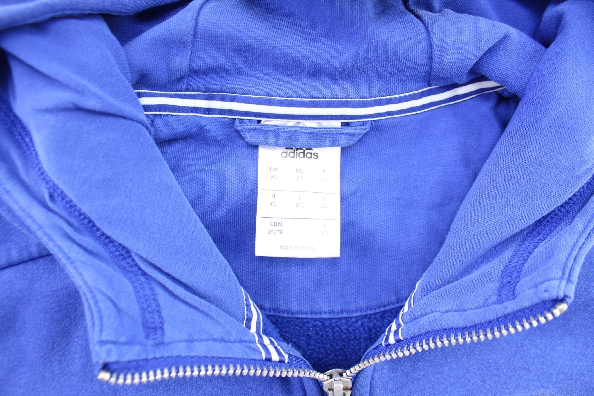 Adidas Embroidered Logo Chelsea Football Club Striped Zip Up Jacket - ThriftedThreads.com