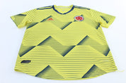 Adidas Embroidered Logo Columbia Striped Soccer Jersey - ThriftedThreads.com