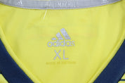 Adidas Embroidered Logo Columbia Striped Soccer Jersey - ThriftedThreads.com