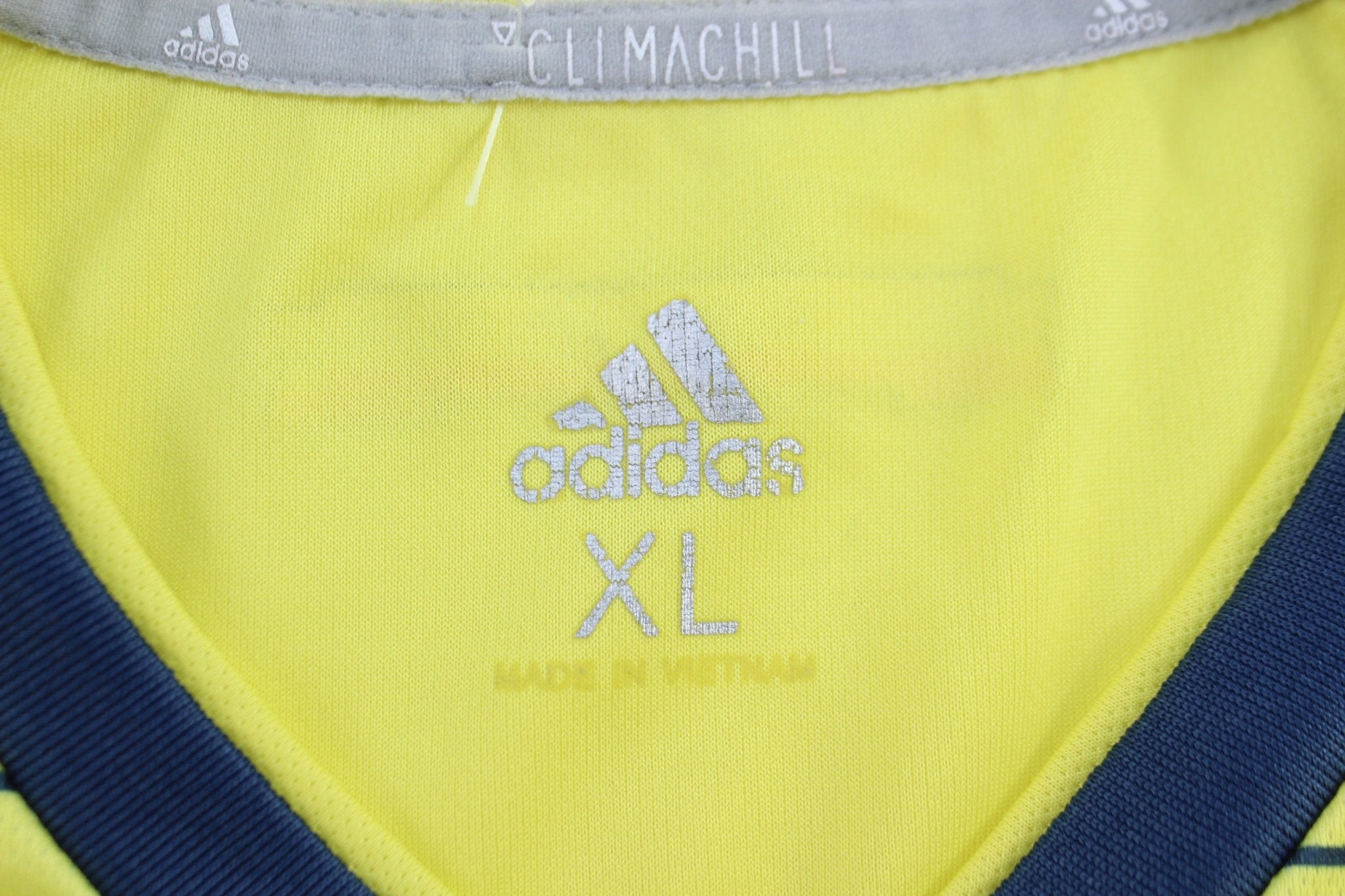 Adidas Embroidered Logo Columbia Striped Soccer Jersey - ThriftedThreads.com
