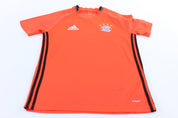 Adidas Embroidered Logo FC Bayern Munchen Striped Soccer Jersey - ThriftedThreads.com