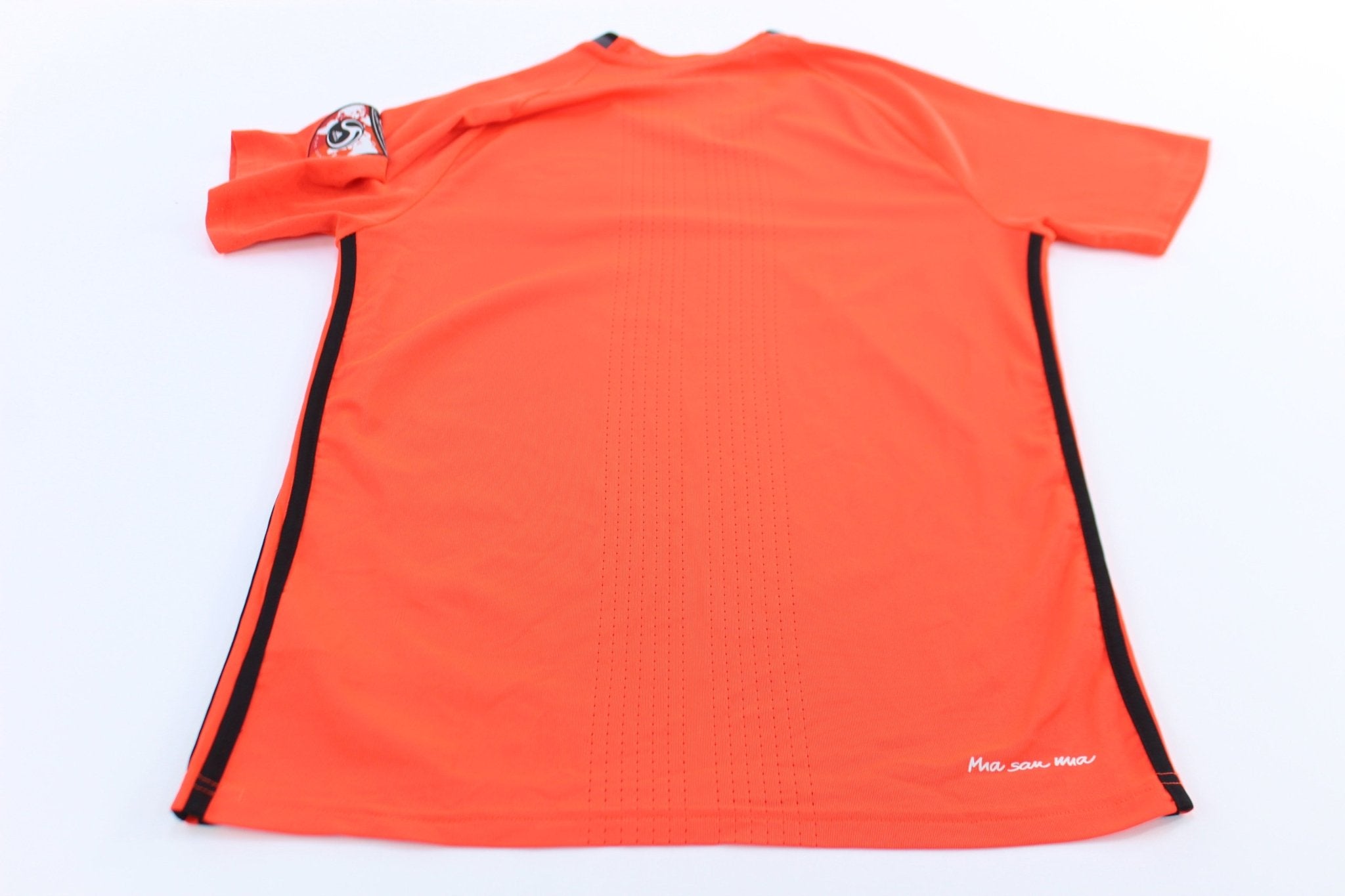 Adidas Embroidered Logo FC Bayern Munchen Striped Soccer Jersey - ThriftedThreads.com