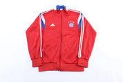 Adidas Embroidered Logo FC Bayern Munchen Striped Zip Up Jacket - Jacket - Thrifted Threads