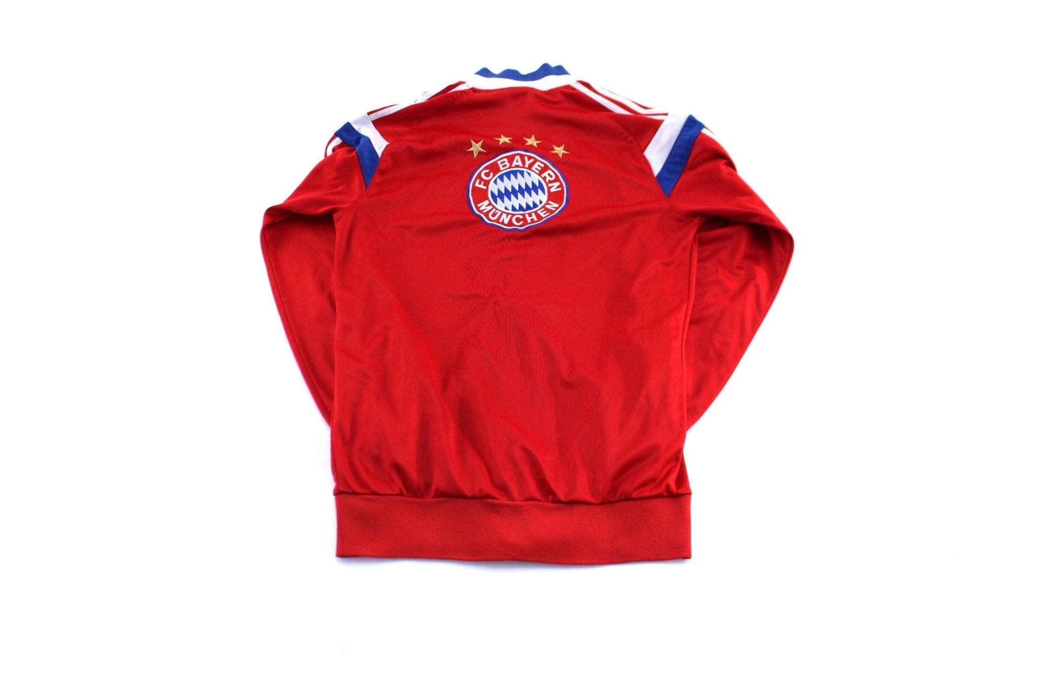 Adidas Embroidered Logo FC Bayern Munchen Striped Zip Up Jacket - Jacket - Thrifted Threads