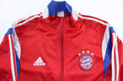 Adidas Embroidered Logo FC Bayern Munchen Striped Zip Up Jacket - Jacket - Thrifted Threads