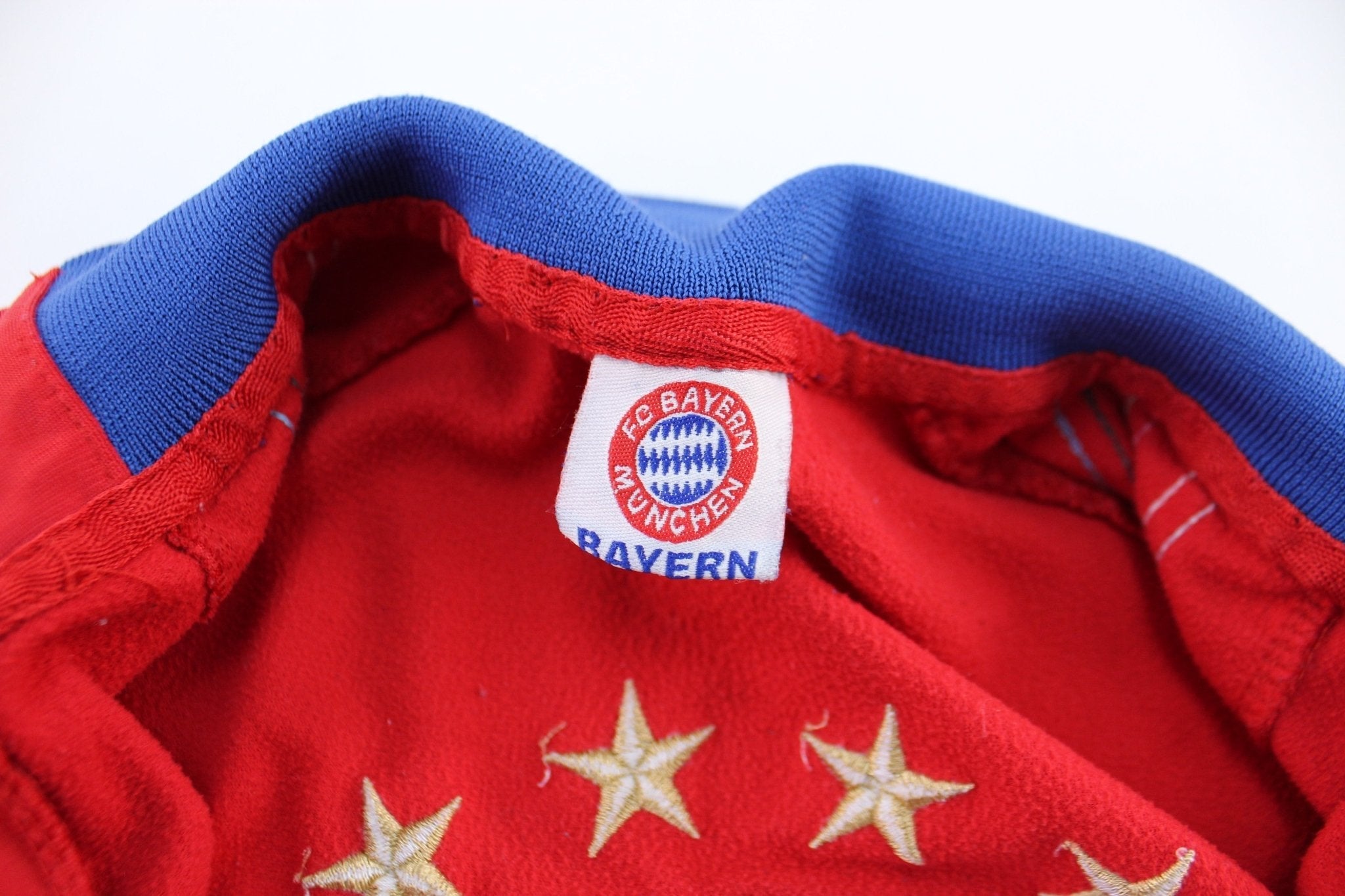 Adidas Embroidered Logo FC Bayern Munchen Striped Zip Up Jacket - Jacket - Thrifted Threads