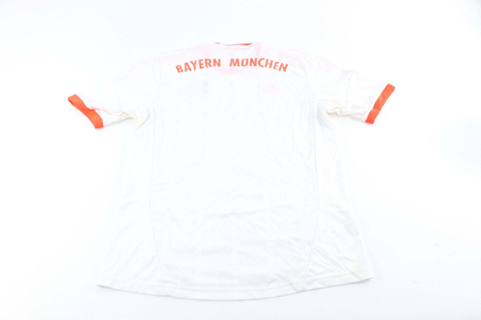 Adidas Embroidered Logo FC Bayern Munich Striped Soccer Jersey - ThriftedThreads.com