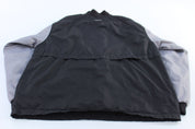 Adidas Embroidered Logo Grey & Black Striped Zip Up Jacket - ThriftedThreads.com