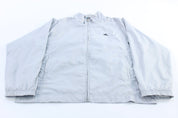 Adidas Embroidered Logo Light Grey & Black Zip Up Jacket - ThriftedThreads.com