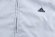 Adidas Embroidered Logo Light Grey & Black Zip Up Jacket - Jackets - Thrifted Threads