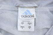 Adidas Embroidered Logo Light Grey & Black Zip Up Jacket - Jackets - Thrifted Threads