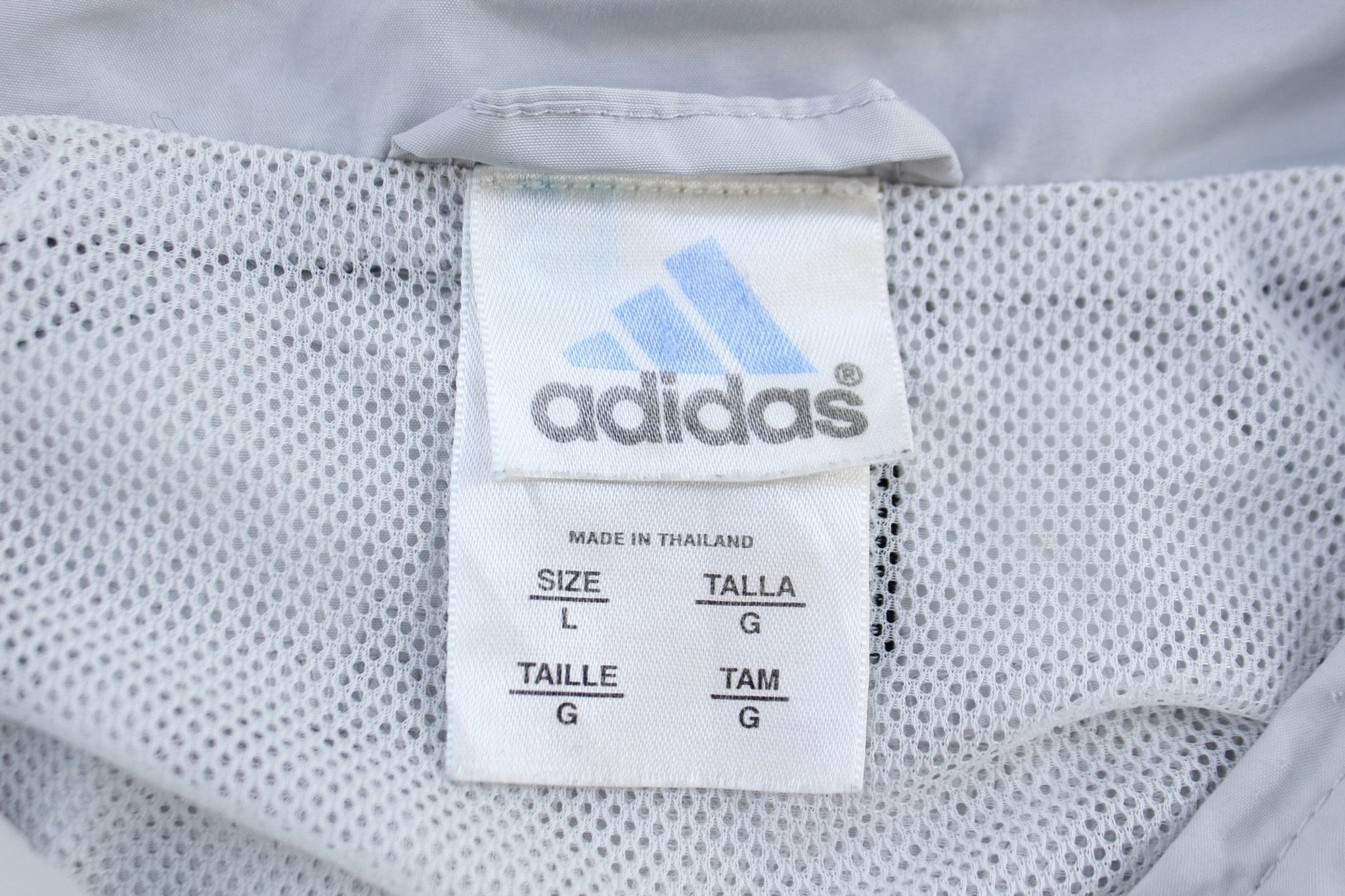 Adidas Embroidered Logo Light Grey & Black Zip Up Jacket - Jackets - Thrifted Threads