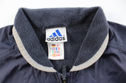 Adidas Embroidered Logo Navy Blue & Grey Zip Up Vest - ThriftedThreads.com