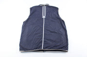 Adidas Embroidered Logo Navy Blue & Grey Zip Up Vest - ThriftedThreads.com