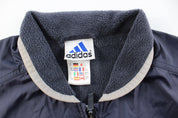 Adidas Embroidered Logo Navy Blue & Grey Zip Up Vest - Jackets - Thrifted Threads