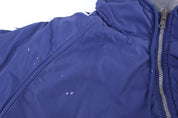 Adidas Embroidered Logo Navy Blue & White Striped Reversible Zip Up Jacket - Jackets - Thrifted Threads