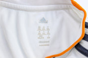 Adidas Embroidered Logo Real Madrid Striped Soccer Jersey - ThriftedThreads.com