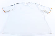Adidas Embroidered Logo Real Madrid Striped Soccer Jersey - ThriftedThreads.com