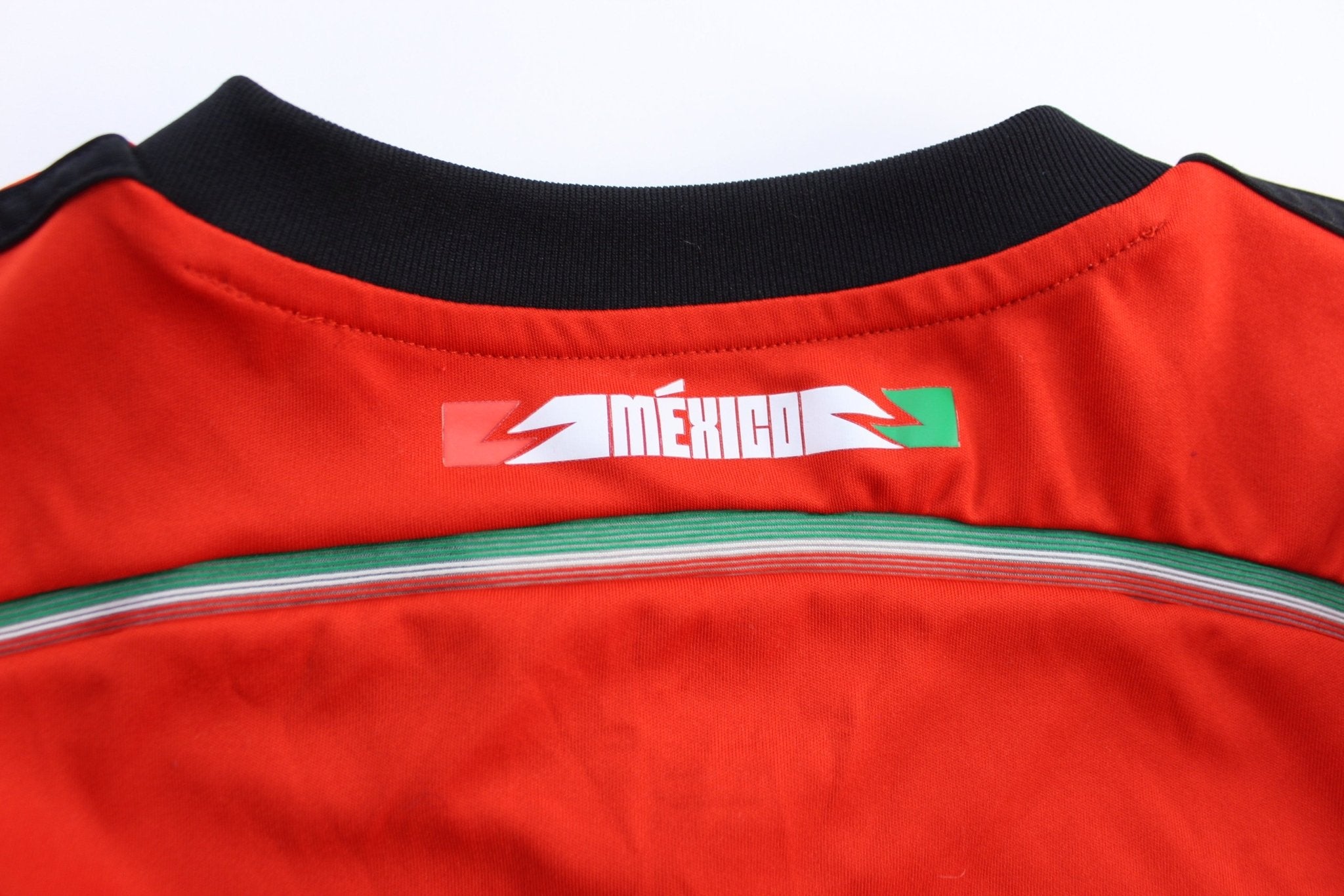 Adidas Embroidered Logo Red & Black Mexico Soccer Jersey - ThriftedThreads.com