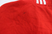 Adidas Embroidered Logo Red, Black, & White Striped Jacket - Jacket - Thrifted Threads