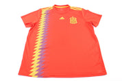 Adidas Embroidered Logo Spain Striped Soccer Jersey - ThriftedThreads.com