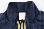 Adidas Embroidered Logo University of Pittsburgh Striped Zip Up Jacket - ThriftedThreads.com