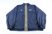 Adidas Embroidered Logo University of Pittsburgh Striped Zip Up Jacket - ThriftedThreads.com