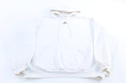 Adidas Embroidered Logo White Pullover Hoodie - ThriftedThreads.com