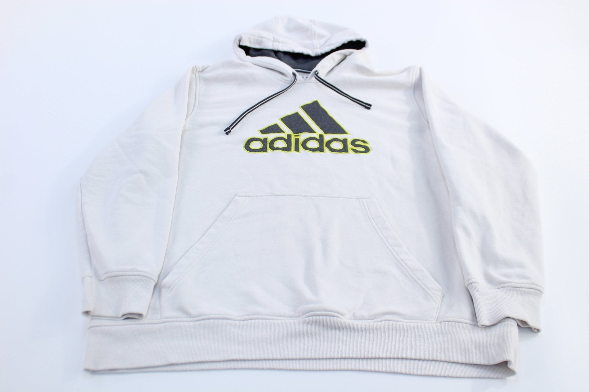 Adidas Embroidered Logo White Pullover Hoodie - Jackets - Thrifted Threads