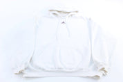 Adidas Embroidered Logo White Pullover Hoodie - Jackets - Thrifted Threads