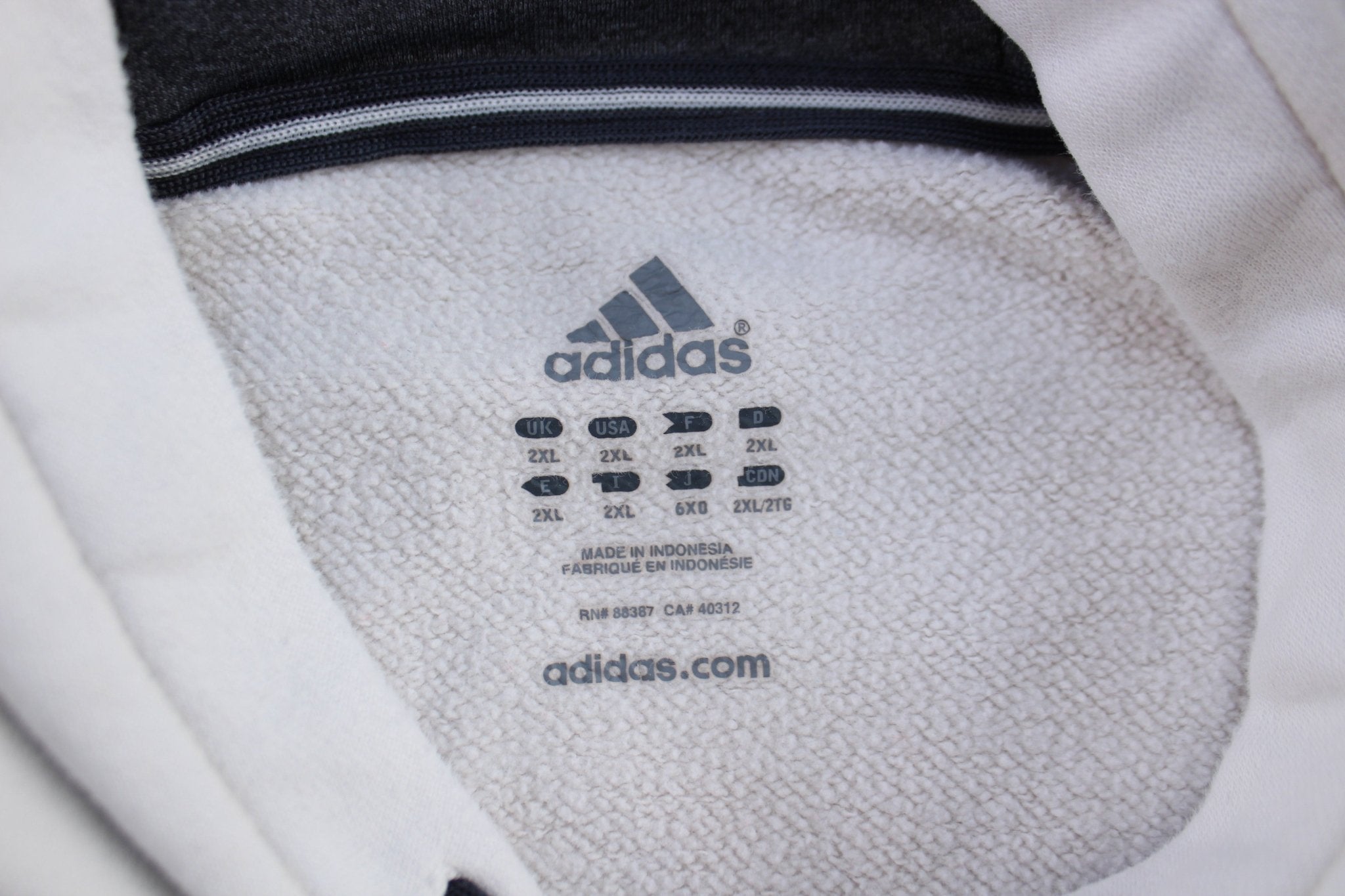 Adidas Embroidered Logo White Pullover Hoodie - Jackets - Thrifted Threads