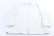 Adidas Embroidered Logo White Striped Full Zip Jacket - ThriftedThreads.com