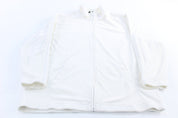 Adidas Embroidered Logo White Striped Full Zip Jacket - Jackets - Thrifted Threads