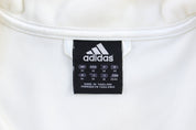 Adidas Embroidered Logo White Striped Full Zip Jacket - Jackets - Thrifted Threads